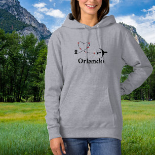 Travel Aeroplane & Heart Custom Location Hoodie