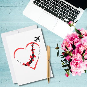 Travel Aeroplane Heart I Love My Silverliner Frien Holiday Card