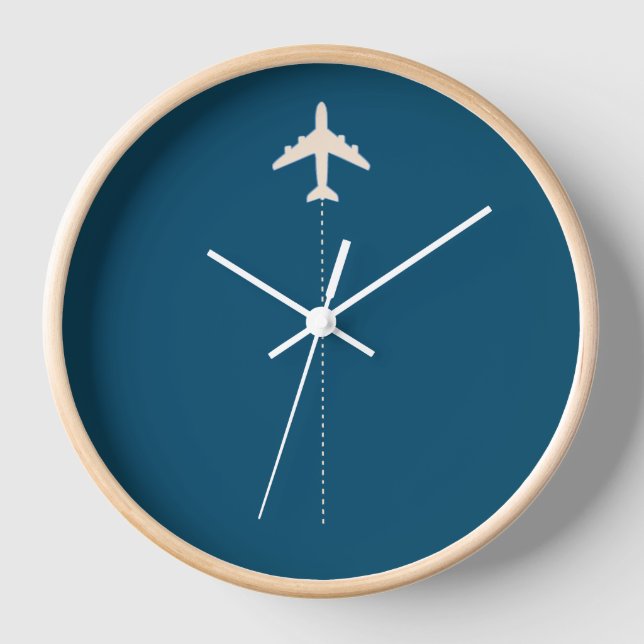 travel aeroplane with dotted line clock (Front)