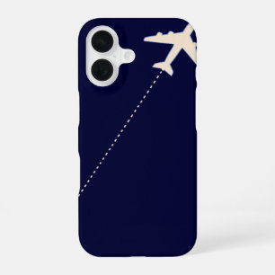 Travel aeroplane with dotted line iPhone 16 case