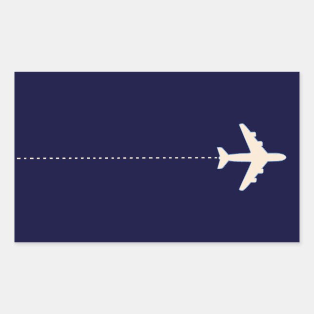 travel aeroplane with dotted line rectangular sticker (Front)