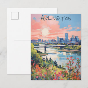 Travel Aesthetic City Arlington Dallas Texas Postcard