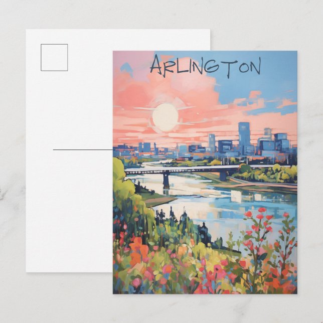 Travel Aesthetic City Arlington Dallas Texas Postcard (Front/Back)