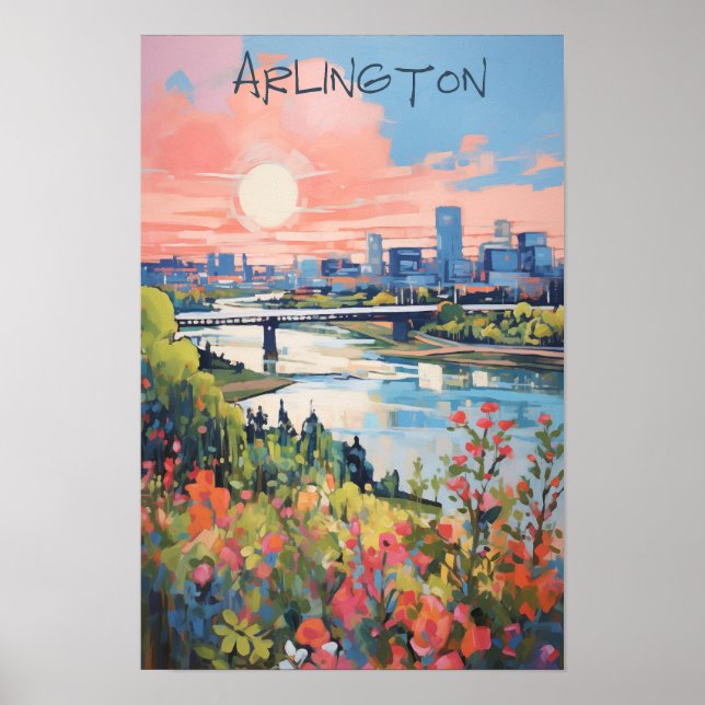 Travel Aesthetic City Arlington Dallas Texas Poster (Front)