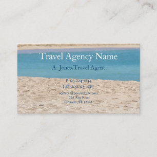 Travel Agency, Beach and Sand Business Card