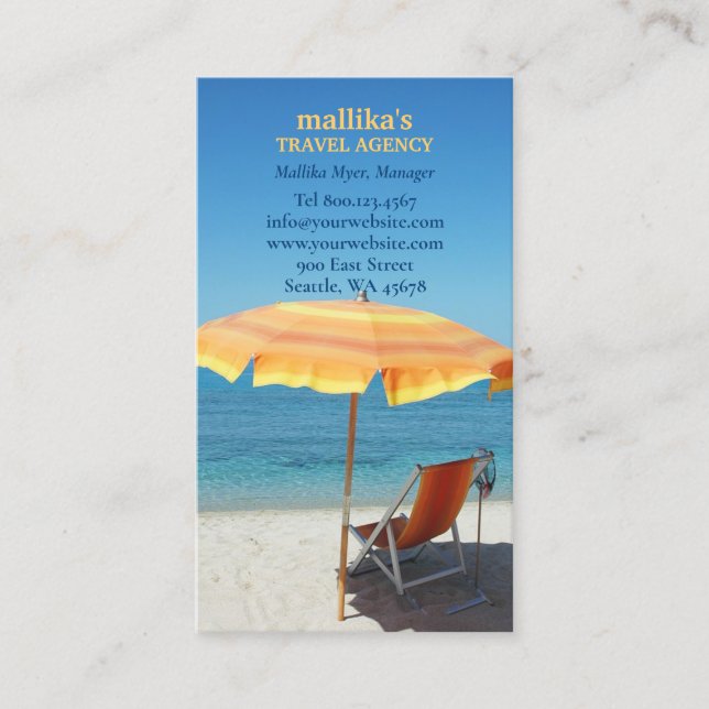 Travel Agency Business Card (Front)