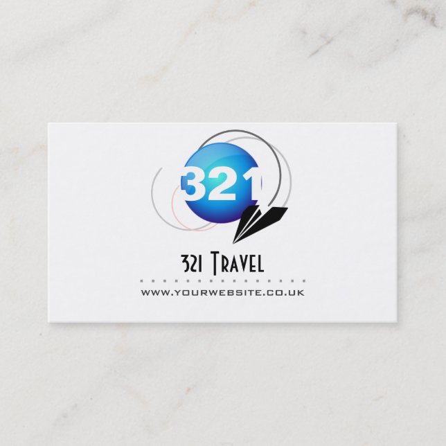 Travel Agency Business Card (Blue logo version) (Front)