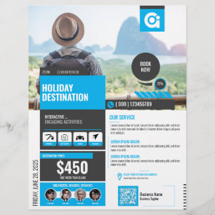 Travel Agency Flyer Blue Template