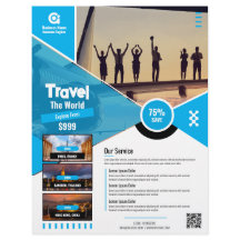 Travel Agency Flyer Blue Template