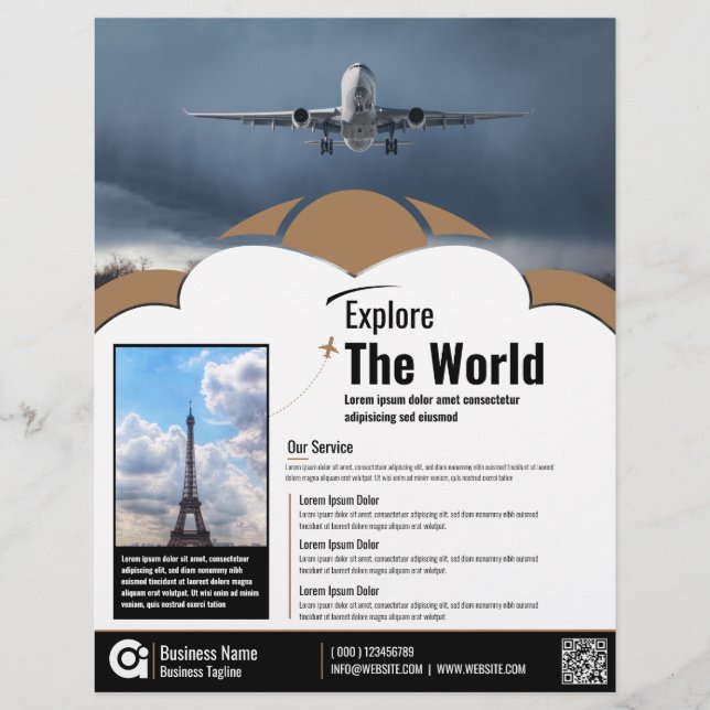 Travel Agency Flyer Brown Template (Front)