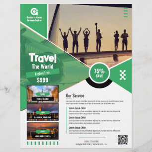 Travel Agency Flyer Green Template