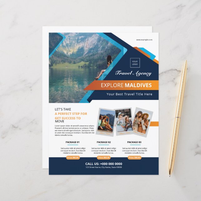 Travel Agency Flyer Template (Front/Back In Situ)