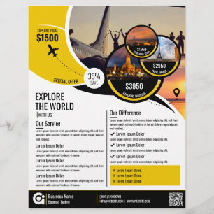 Travel Agency Flyer Yellow Template