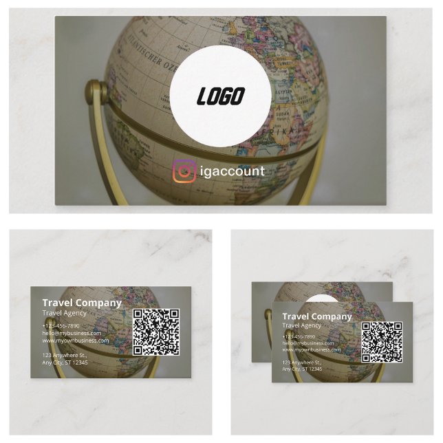 Travel Agency Globe Business Card (Travel Agency Globe Business Cards)
