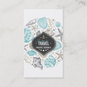 Travel Agency Manager Flight Vacation Sea Trip Business Card
