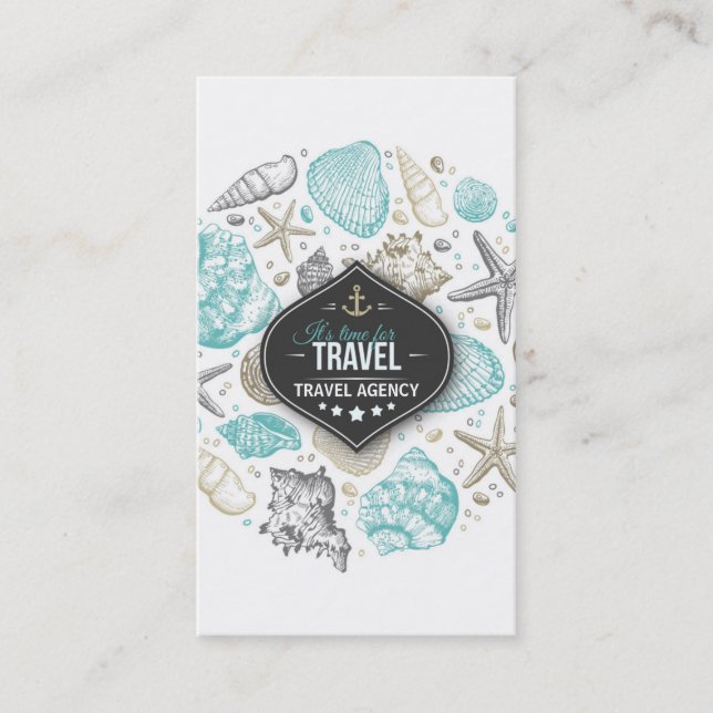 Travel Agency Manager Flight Vacation Sea Trip Business Card (Front)