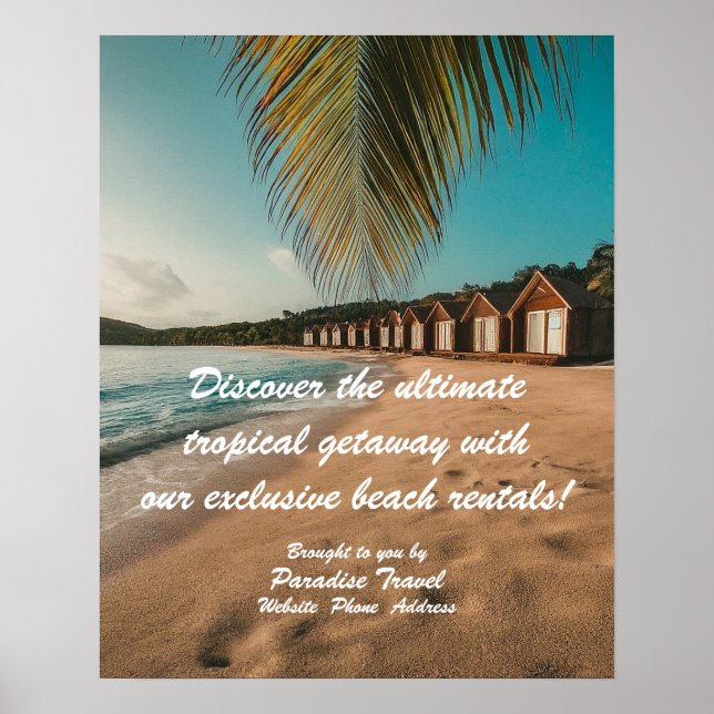Travel Agency Marketing And Advertising Tropical Poster (Front)