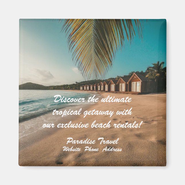 Travel Agency Marketing Tropical Magnet (Front)