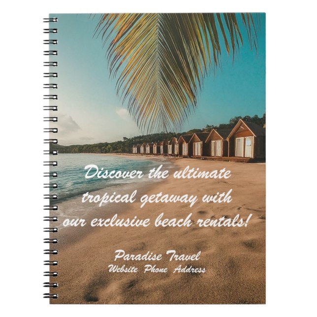 Travel Agency Marketing Tropical Notebook (Front)