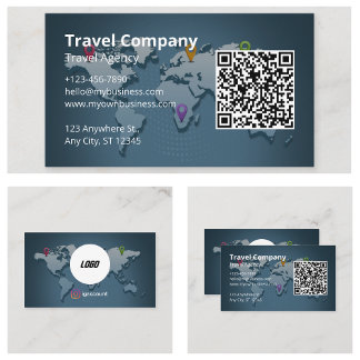 Travel Agency World Map Business Card