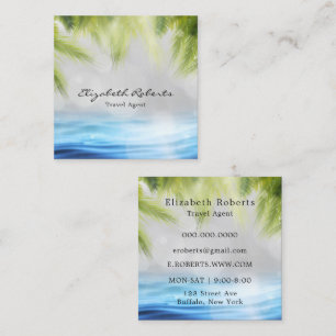Travel Agent Beach Tropical Scene Square Business Card