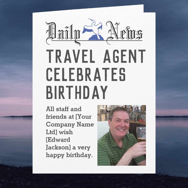 Travel Agent Birthday Card to Personalize (Creator Uploaded)