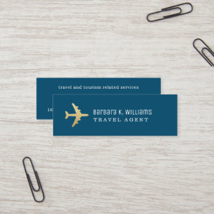 Travel Agent Business Card aeroplane on blue