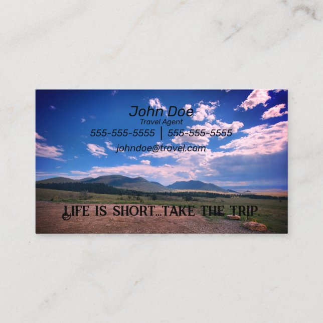 Travel Agent Contact Business Card (Front)