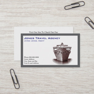 Travel Agent Cruise Ship Agency Business Card