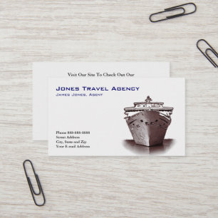 Travel Agent Cruise Ship Agency Business Card