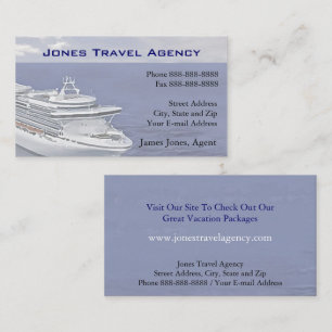 Travel Agent Cruise Ship Agency Business Card
