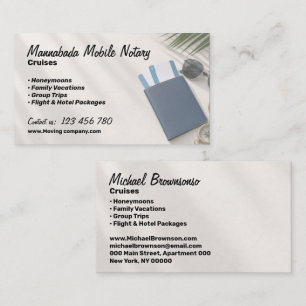Travel Agent Cruises Honeymoon Vacation Planner Business Card