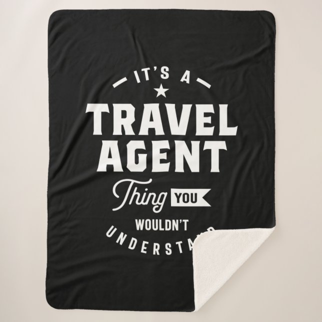 Travel Agent Job Title Gift Sherpa Blanket (Front)