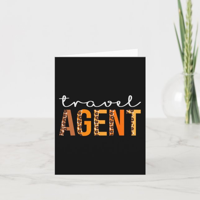 Travel Agent leopard Squad Cute Fall Autumn Thanks Card (Front)