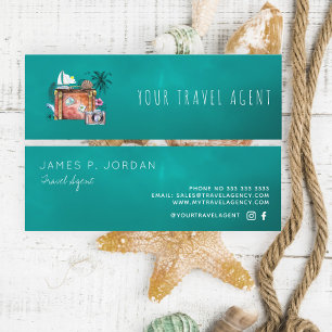 Travel agent logo template mini business card