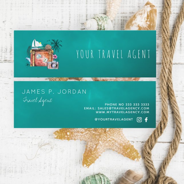 Travel agent logo template mini business card (Creator Uploaded)