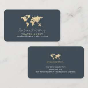 Travel Agent modern, neutral appearance charcoal Business Card