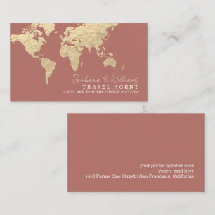 Travel Agent Modern old-rose Business Card