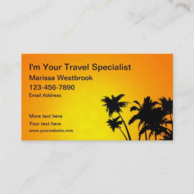 Travel Agent Specialist Business Card (Front)