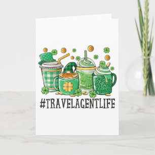 Travel Agent St Patricks Day Coffee Lovers Shamroc Card
