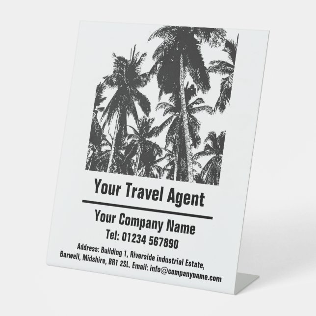 Travel Agent & Travel Agency Design Pedestal Sign (Front)
