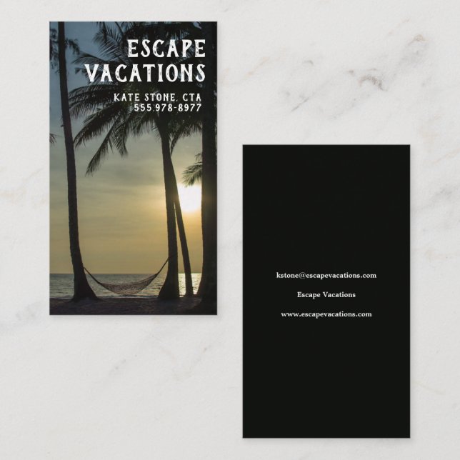 Travel Agent Tropical Vacation Business Card (Front/Back)