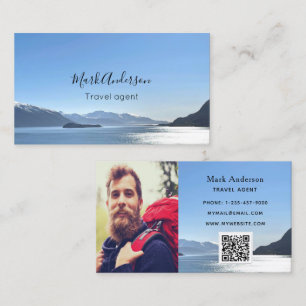 Travel agent vacation guide photo business card