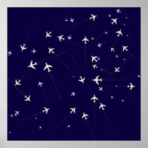 travel airline routes poster
