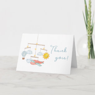 Travel Airplane Hot Air Balloon Baby Shower  Thank You Card