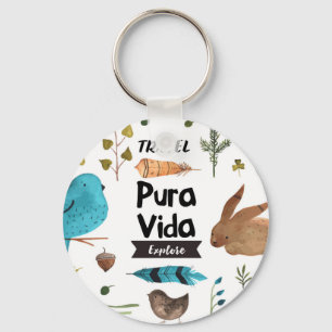 Travel and explore watercolour key ring