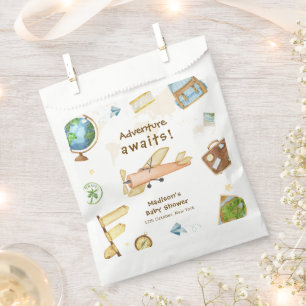 Travel Around The World Airplane Baby Shower  Favour Bags