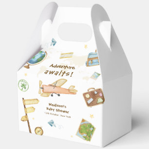 Travel Around The World Airplane Baby Shower  Favour Box