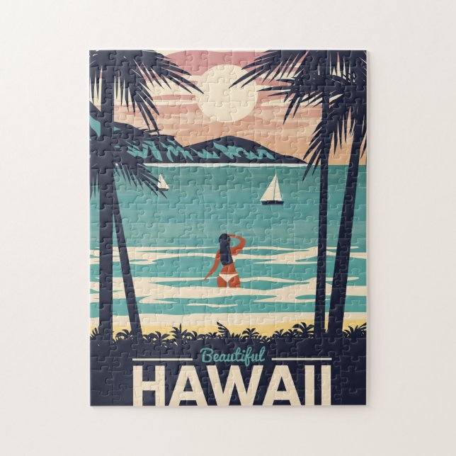 Travel Art Beautiful Hawaii Beach Jigsaw Puzzle (Vertical)