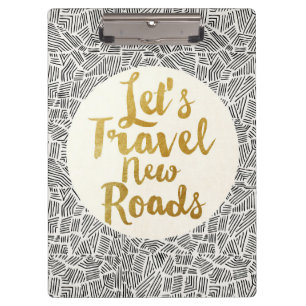 Travel Art Lets Travel New Roads Clipboard